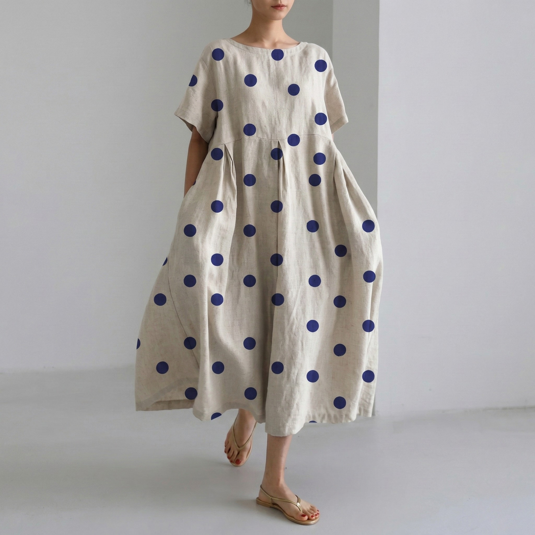 Women's Oversized Floral Print Short Sleeve Maxi Dress