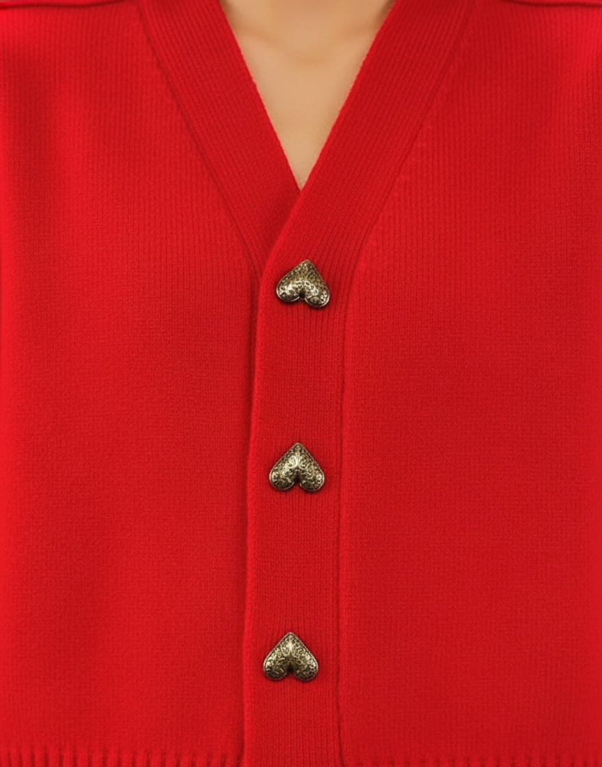 Women's V-Neck Button-Front Knit Cardigan