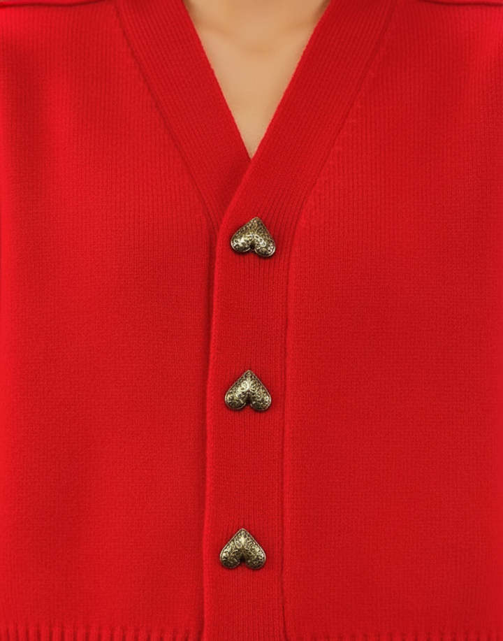 Women's V-Neck Button-Front Knit Cardigan