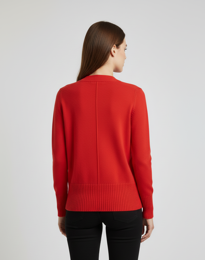 Women's V-Neck Button-Front Knit Cardigan