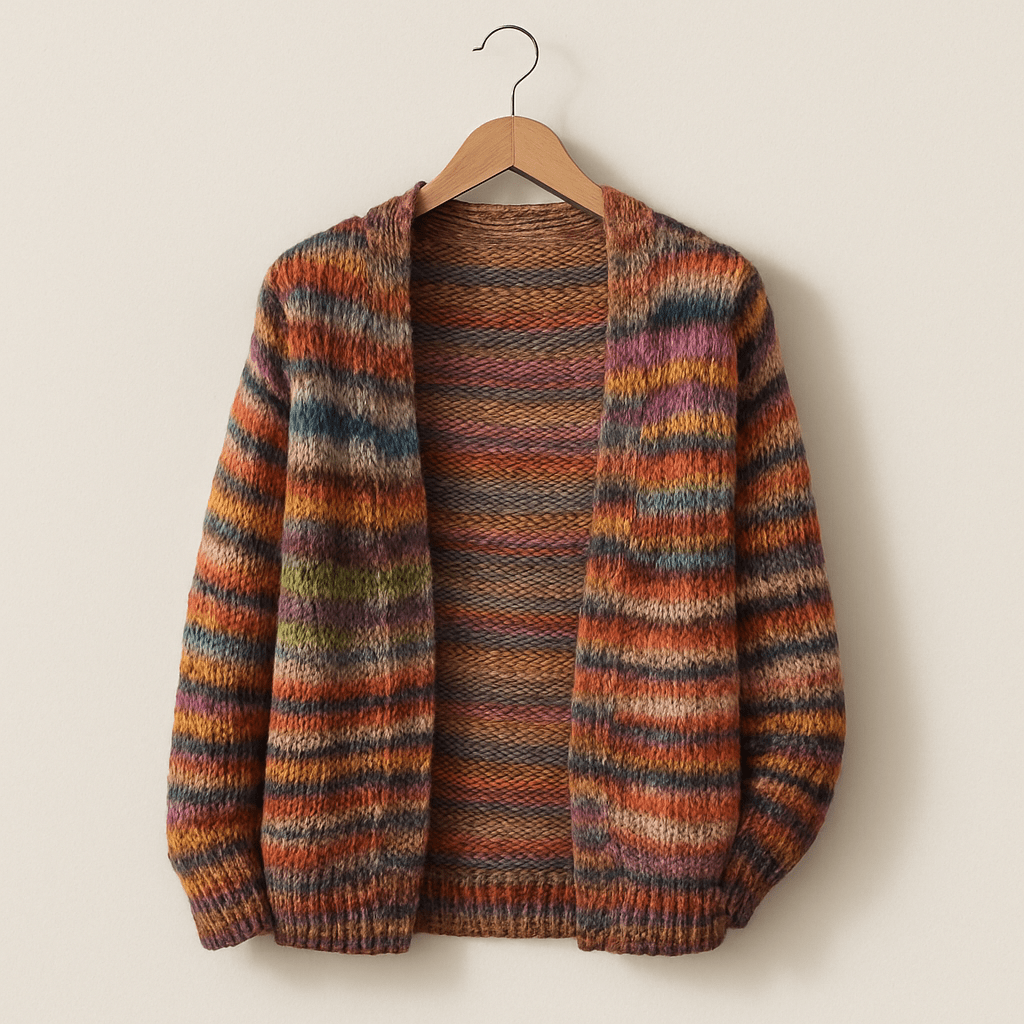 Women's Open-Front Striped Knit Cardigan