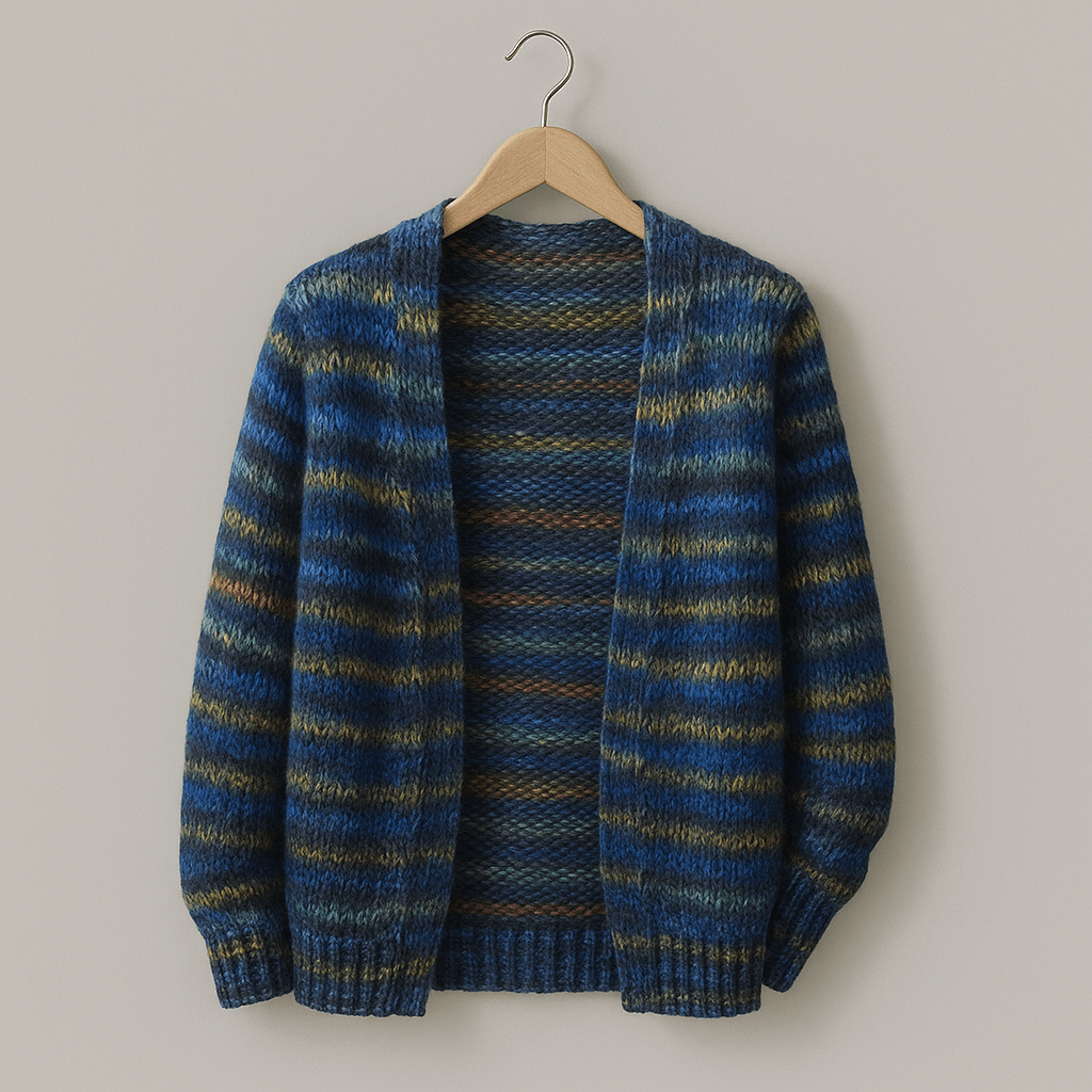 Women's Open-Front Striped Knit Cardigan