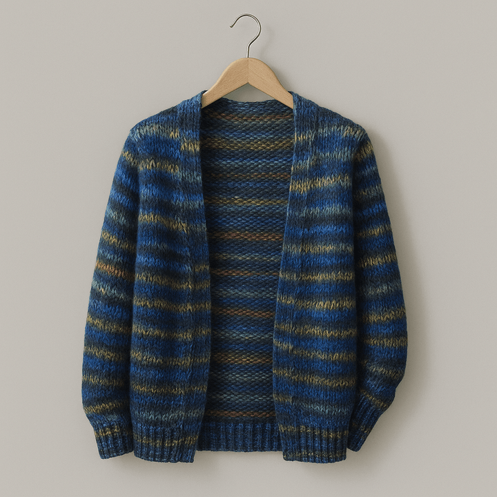 Women's Open-Front Striped Knit Cardigan